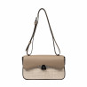 Dame skuldertaske 046g 01 cappuccino+raffia