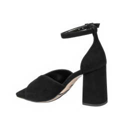 Damesandaler 1346 sort ruskind