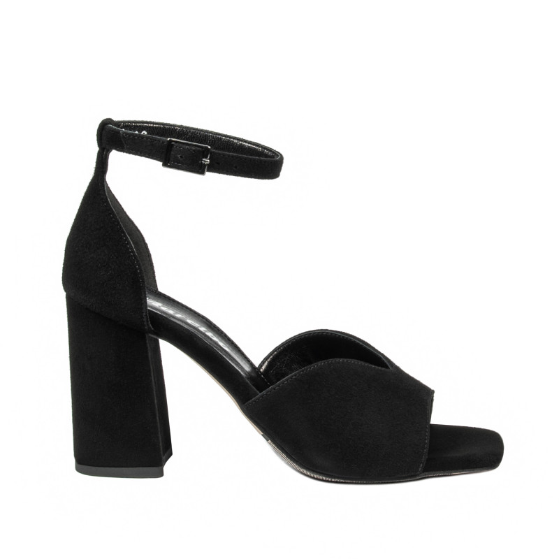 Damesandaler 1346 sort ruskind