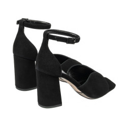 Damesandaler 1346 sort ruskind