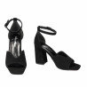 Damesandaler 1346 sort ruskind