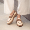 Damesko casual 6092 beige raffia kombineret lifestyle