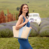 Dame strandtaske 044g 01 blue sky+rafia lifestyle