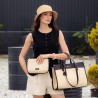 Dame strandtaske 045g sort napa+raffia lifestyle