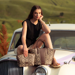 Strandtaske til dame 044g raffia kakao lifestyle