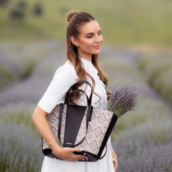 Dame strandtaske 044g 01 raffia noir lifestyle