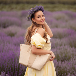 Strandtaske til damer 044g nude+raffia lifestyle
