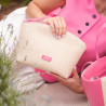 Dame strandtaske 044g 01 lyserød barbie+rafia