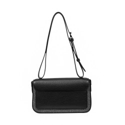 Dame skuldertaske 046g 01 sort+sort raffia