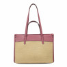 Dame strandtaske 045g 01 hindbærlyserød + raffia