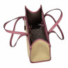 Dame strandtaske 045g 01 hindbærlyserød + raffia