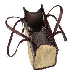 Dame strandtaske 045g 01 bordeaux+rafia