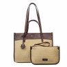 Dame strandtaske 045g 01 bordeaux+rafia