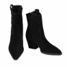 Støvler med hæl dame 1411-1 sort ruskind
