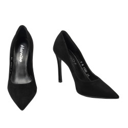 Elegante dame sko 1302 sort velour