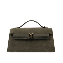 Dame skuldertaske 041g ruskind oliven