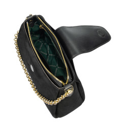 Dame skuldertaske 051g sort camoscio