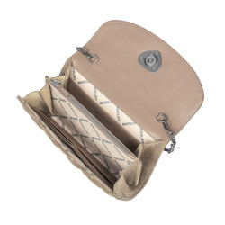 Dame skuldertaske 048g 01 ruskind sandsten