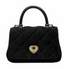 Dame skuldertaske 049g sort ruskind
