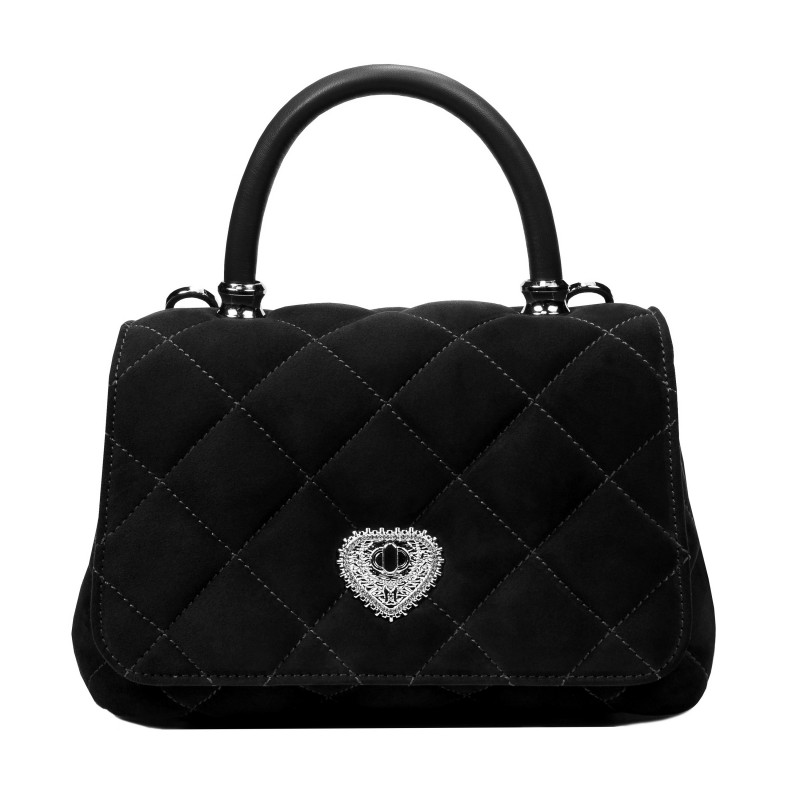 Dame skuldertaske 049g 01 sort ruskind