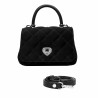 Dame skuldertaske 049g 01 sort ruskind