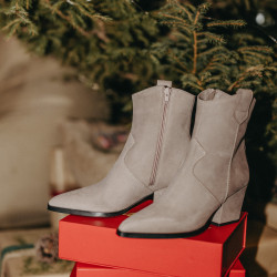 Damesko med hæl 1411 nubuck sand lifestyle