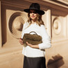 Dame skuldertaske 041g ruskind oliven lifestyle