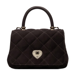 Dame skuldertaske 049g ruskind espresso