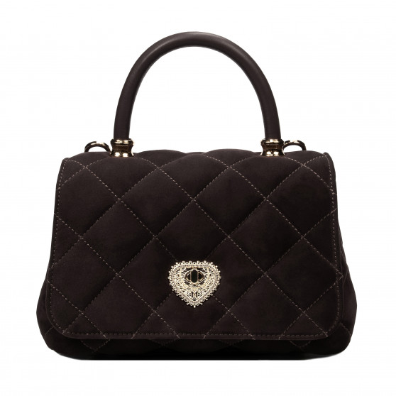 Dame skuldertaske 049g ruskind espresso