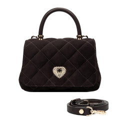 Dame skuldertaske 049g ruskind espresso