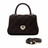 Dame skuldertaske 049g ruskind espresso