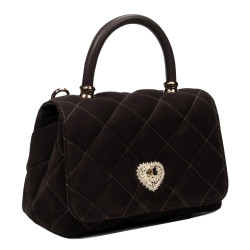 Dame skuldertaske 049g ruskind espresso