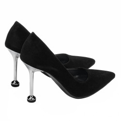 Elegante damesko 1357 sort velour