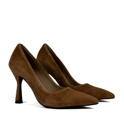 Elegante damesko 1322 brun ruskind
