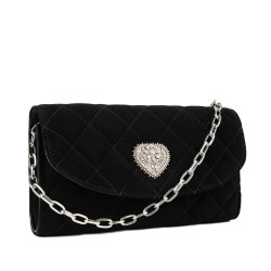 Dame skuldertaske 048g 01 sort ruskind