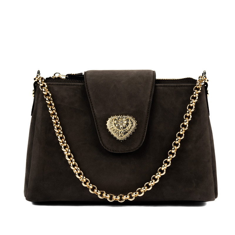 Dameskuldertaske 051g ruskind toffee
