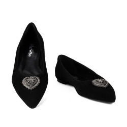 Damesko ballerina 1362 sort velour