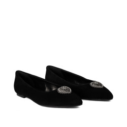 Damesko ballerina 1362 sort velour