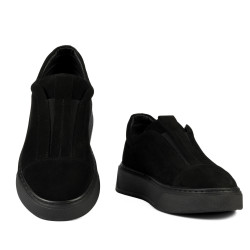 Dame casual sko 6095 sort ruskind