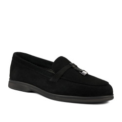 Dame mokkasiner 6082-1 sort ruskind