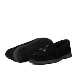 Dame mokkasiner 6082-1 sort ruskind