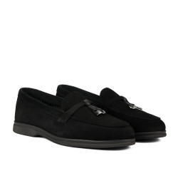 Dame mokkasiner 6082-1 sort ruskind