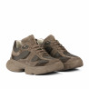 Damesneakers 6102 sandfarvet kombineret ruskind