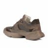 Damesneakers 6102 sandfarvet kombineret ruskind