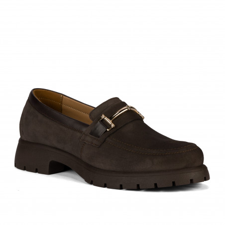Dame casual sko 6099 bufo kaffe kombineret