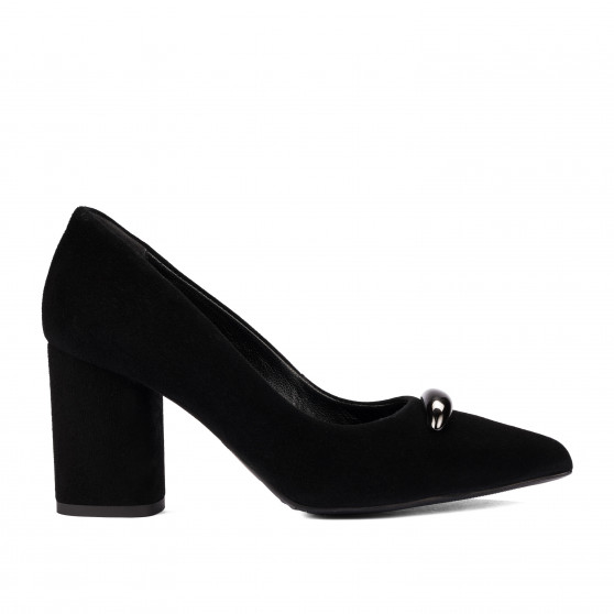 Elegante dame sko 1361 sort ruskind
