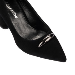 Elegante dame sko 1361 sort ruskind