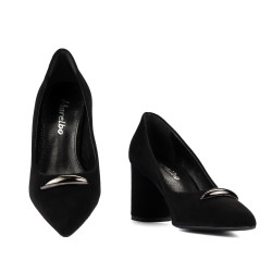 Elegante dame sko 1361 sort ruskind