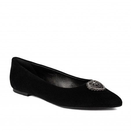 Damesko ballerina 1362 sort velour