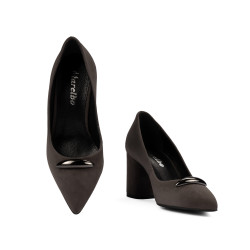 Dame elegante sko 1361 sandfarvet ruskind